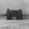 Chanel Choco-brown Small Le boy in Calfskin Leather and Aged Silver Hardware