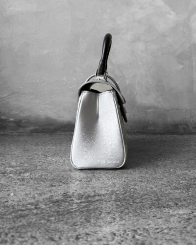 Goyard Limited Edition Silver Mini Saigon in Calfskin Leather/Goyardine Canvas and Silver Hardware