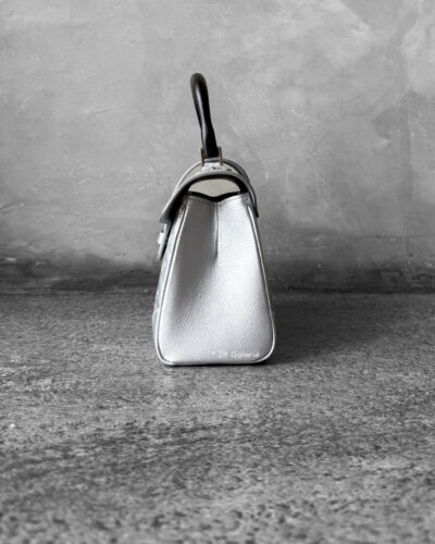 Goyard Limited Edition Silver Mini Saigon in Calfskin Leather/Goyardine Canvas and Silver Hardware