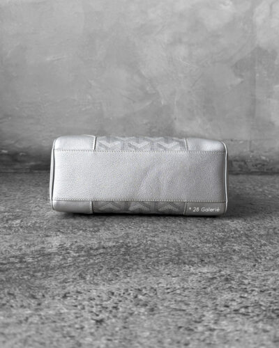 Goyard Limited Edition Silver Mini Saigon in Calfskin Leather/Goyardine Canvas and Silver Hardware