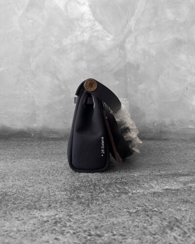 Hermes EbeneEbene Mini Zip 20 Herbag in Toile FabricLambskin Leather and Gold Hardware