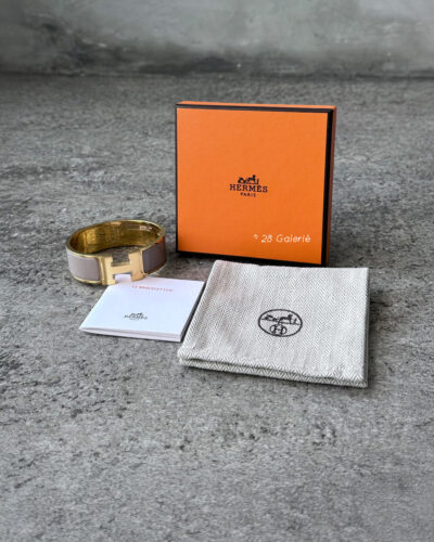 Hermes Marron Glace GM Clic Clac Plaque Bracelet