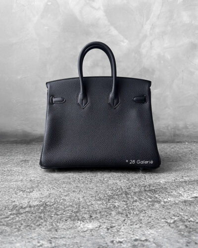 Hermes Noir Birkin 25 in Togo Leather and Palladium Hardware