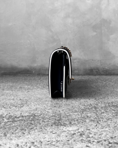 Chanel 25P Black/White Seasonal WOC in Lambskin Leather and Light Gold Hardware