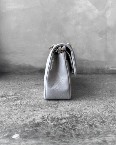 Chanel Small 21A Dove Gray in Caviar Leather and Gold Hardware