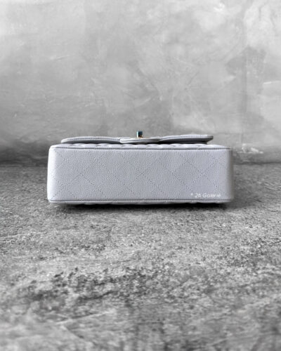 Chanel Small 21A Dove Gray in Caviar Leather and Gold Hardware