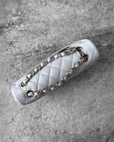 Chanel Small 21A Dove Gray in Caviar Leather and Gold Hardware