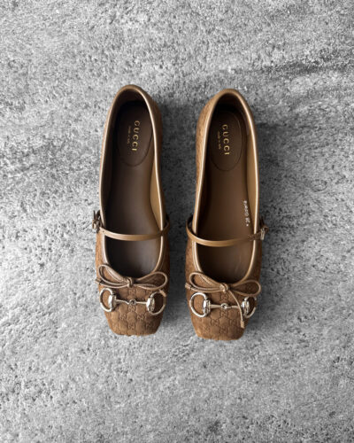 Gucci Brown 36EU Suede Ballet Flats with Horsebit Buckle