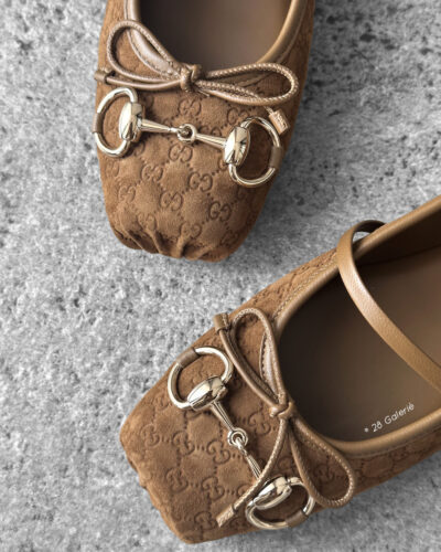 Gucci Brown 36EU Suede Ballet Flats with Horsebit Buckle