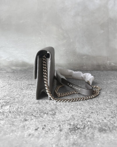 Gucci Gray Interlocking GG Logo and Silver Hardware