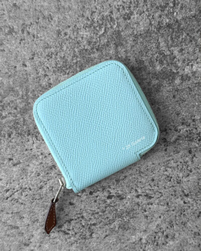 Hermes Bleu Brume Silk’In Compact Wallet in Epsom Leather and Palladium Hardware