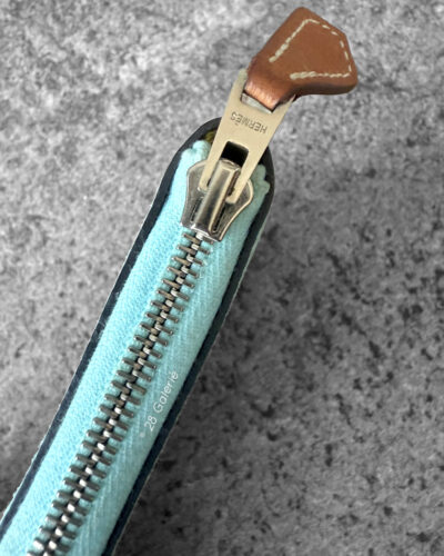 Hermes Bleu Brume Silk’In Compact Wallet in Epsom Leather and Palladium Hardware