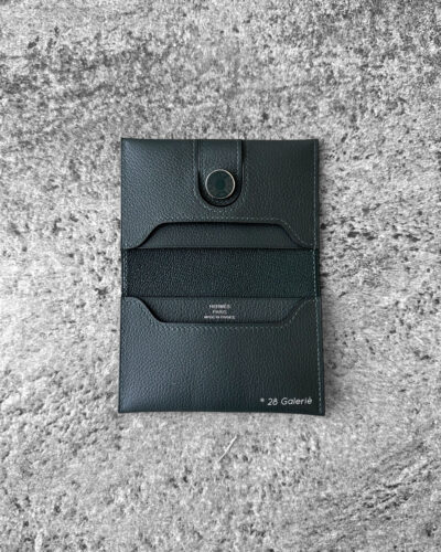 Hermes Vert Fonce R.M.S Cardholder in Calfskin Leather And Palladium Hardware