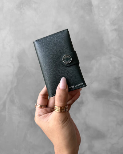 Hermes Vert Fonce R.M.S Cardholder in Calfskin Leather And Palladium Hardware