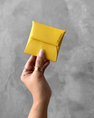 Hermes Yellow Bastia in Epsom Leather and Palladium Hardware