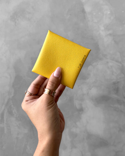 Hermes Yellow Bastia in Epsom Leather and Palladium Hardware
