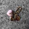 Louis Vuitton Pink Monogram Micro Charms LV heart Keychains