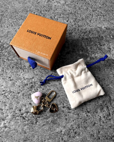 Louis Vuitton Pink Monogram Micro Charms LV heart Keychains