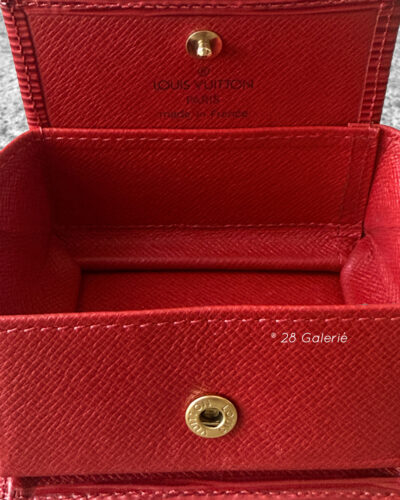 Louis Vuitton Red Porte Monnaie Square Coin Wallet in Epi Leather