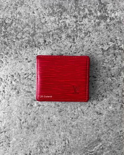 Louis Vuitton Red Porte Monnaie Square Coin Wallet in Epi Leather