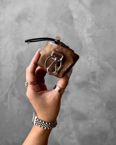 Prada Cork Beige Re-Nylon Mini Pouch Bag Charm