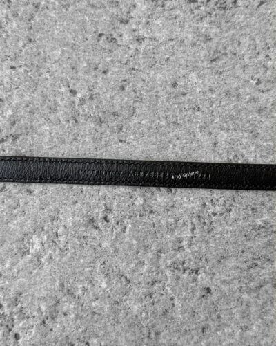 Saint Laurent 1cm Black Cassandre Belt in Calfskin Leather and Gold Hardware