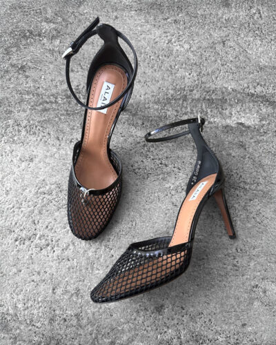 Alaia black High Fishnet Pumps in Mesh