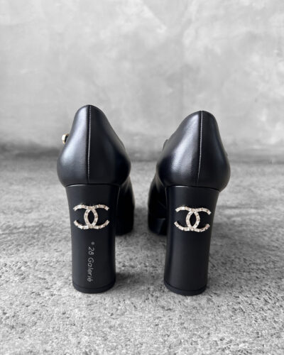 Chanel 35.5 Black Mary Janes Heels
