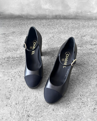 Chanel 35.5 Black Mary Janes Heels