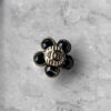Chanel Vintage Black/Gold Flower Pin Brooch