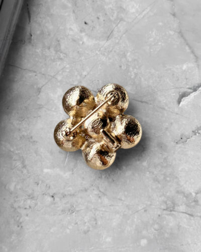 Chanel Vintage Black/Gold Flower Pin Brooch