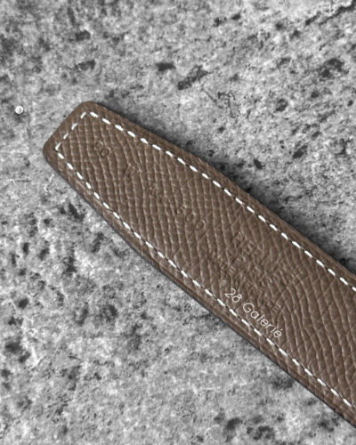 Hermes Heritage belt buckle & Reversible leather strap 24 mm palladium plated size 80