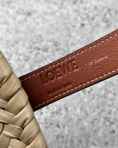 Loewe Natural/Tan Large Basket bag in palm leaf and calfskin