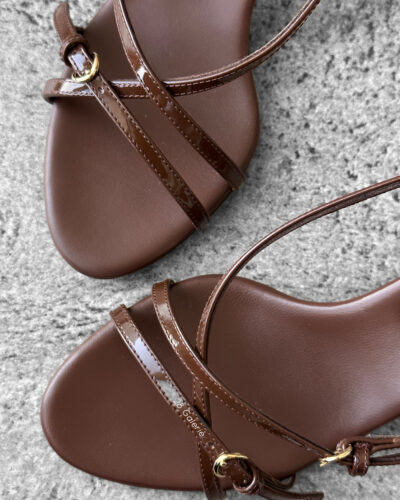 Miu miu Palissandro Vernice Strappy Leather Slingback Sandals size36