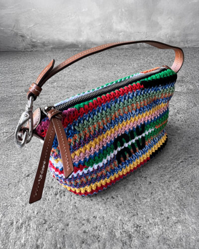 Miumiu Multicolor Crochet Pouch Silver Hardware