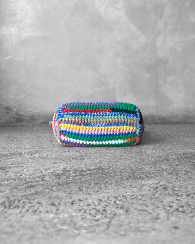 Miumiu Multicolor Crochet Pouch Silver Hardware