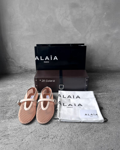 Alaia Nude Fishnet Ballerina Flats size 37