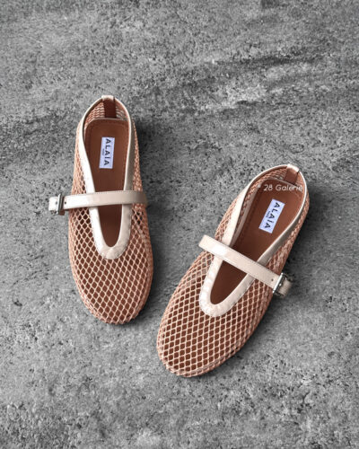 Alaia Nude Fishnet Ballerina Flats size 37