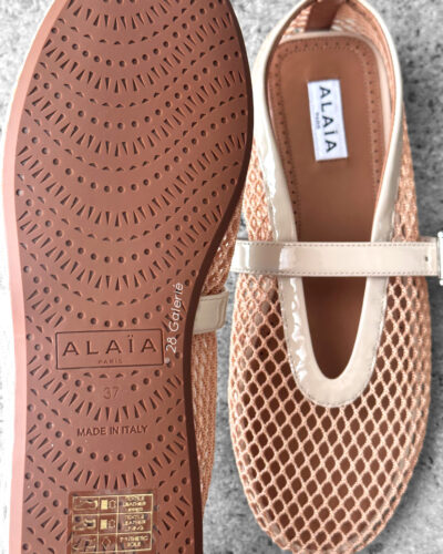 Alaia Nude Fishnet Ballerina Flats size 37