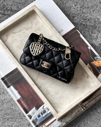 Chanel Black 2024/25 Metiers D'art Classic mini bag with hook lambskin And Gold Tone Hardware
