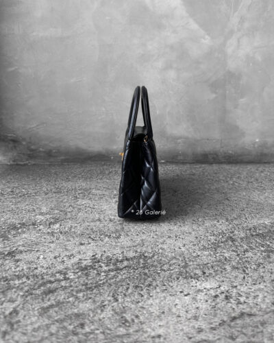 Chanel Small Kelly Shopping Bag in Black Shiny Calfskin and Gold Hardware