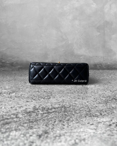 Chanel Small Kelly Shopping Bag in Black Shiny Calfskin and Gold Hardware