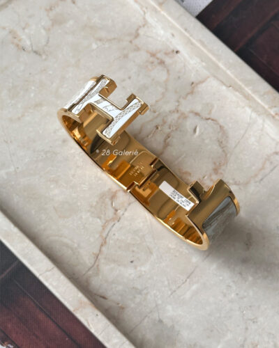 Hermes Clic Clac H Jour de Casting Bracelet Yellow gold Plated