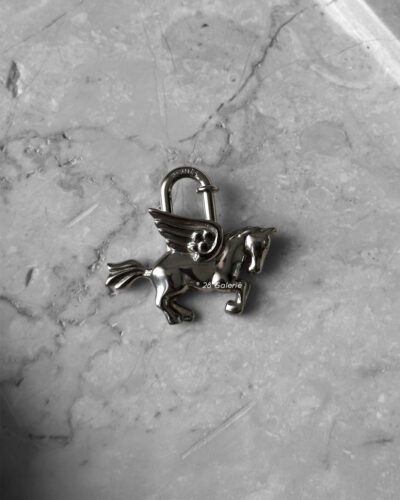 Hermes Le Cheval Pegasus Cadena Lock in Silver Hardware