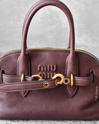Miumiu Briarwood Aventure Leather Tote Bag