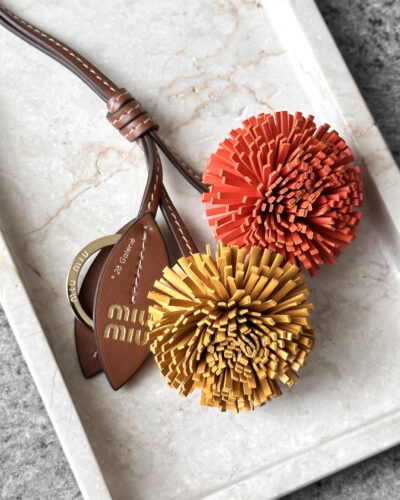 Miumiu Cognac/Orange Leather Trick Bag Charm