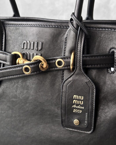 Miumiu Medium Black Aventure Nappa Leather Bag