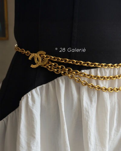 Chanel Coco Mark Vintage Gold Plated Chain Belt
