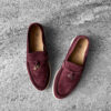 Loro Piana Oxblood Summer Charms Walk Loafers, crafted in supple suede with signature charm detail and refined everyday elegance.
