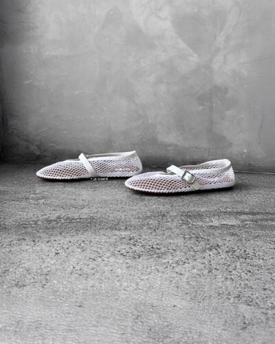 Alaïa White Mesh Ballet Flats, size 40 EU. A chic and breathable design combining elegance with everyday comfort.